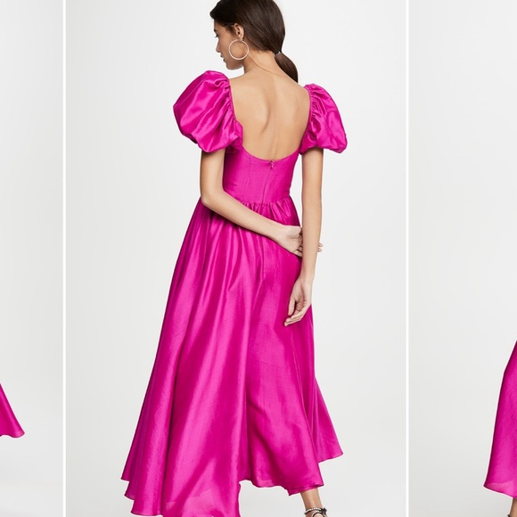 Azeeza magenta silk dress - Picture 3 of 3